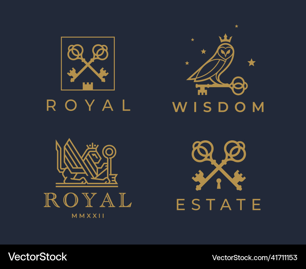 Estate keys logo icon set 2 Estate keys logo icon set 2 vector image