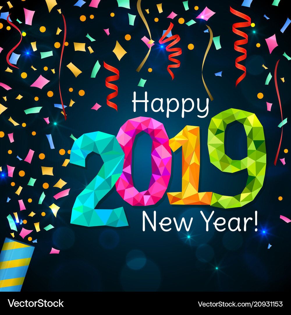 Happy new year 2019 Happy new year 2019 vector image