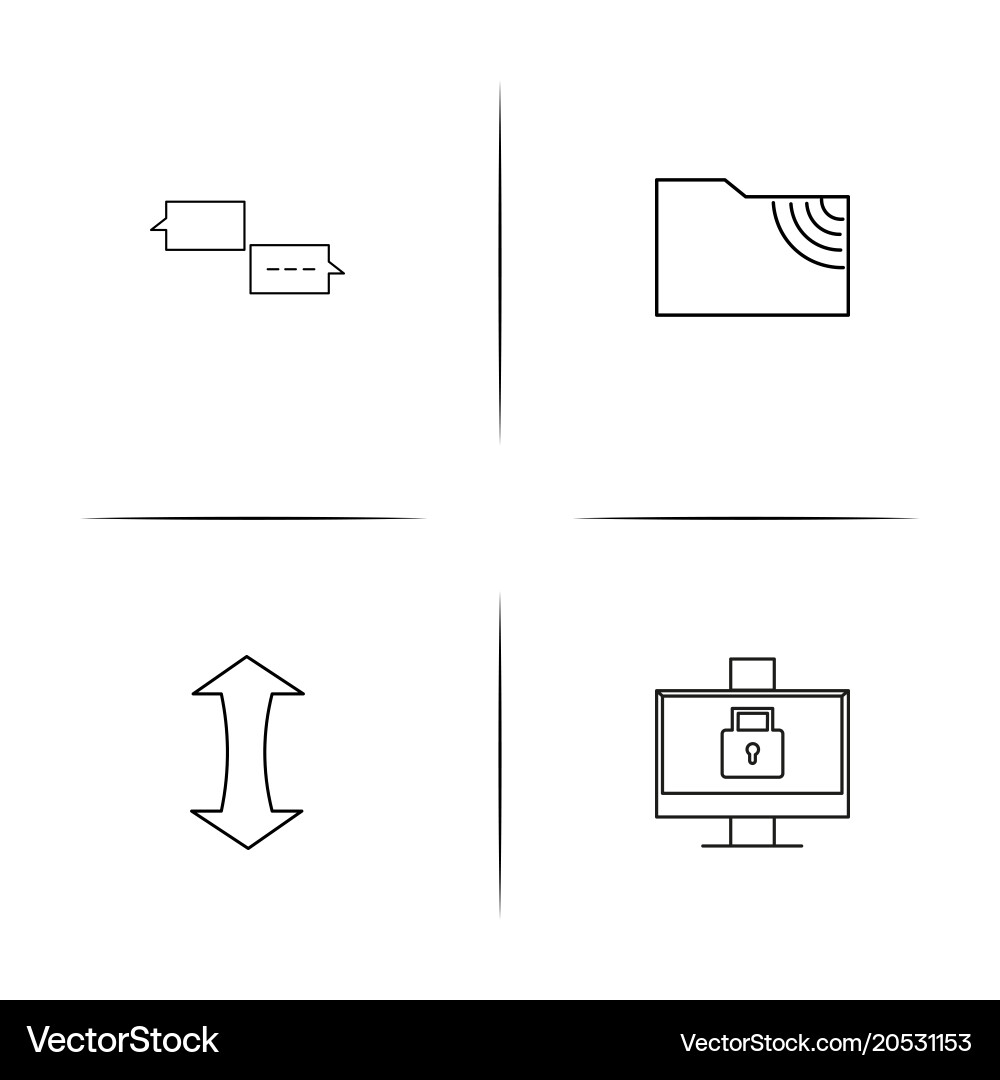 Internet technologies simple linear icons set Vector Image