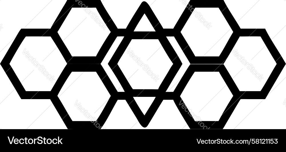 Intricate Hexagonal Network Vector Image