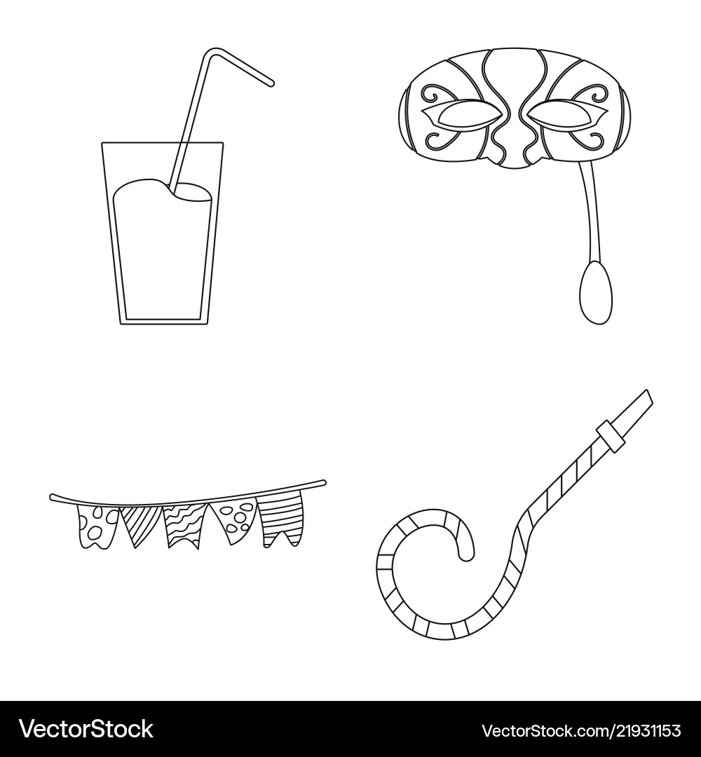Isolated object of party and birthday sign set Vector Image