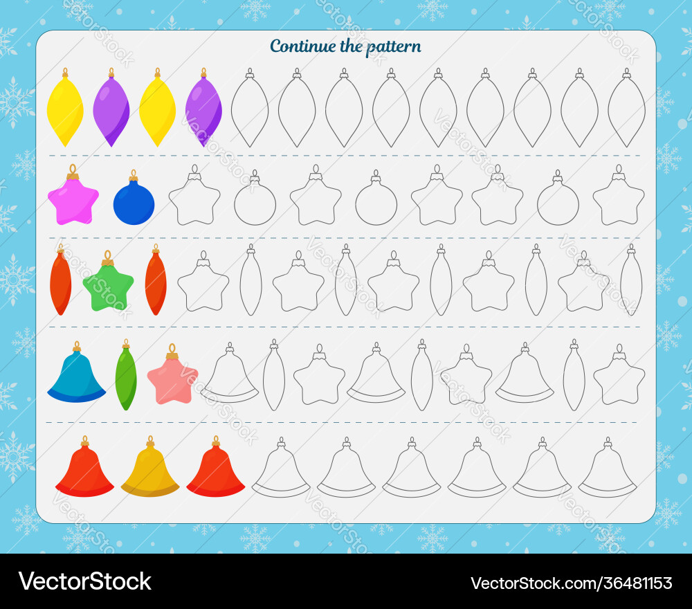 Logic game for children continue pattern Logic game for children continue pattern vector image