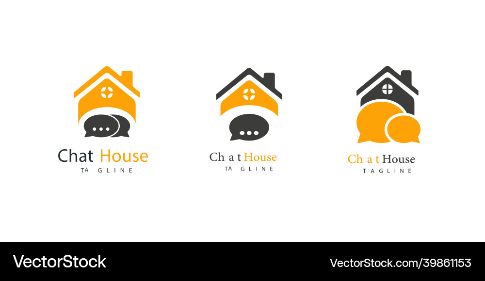 Logo 435 Set Haus chat Logo 435 Set Haus chat vektorbild
