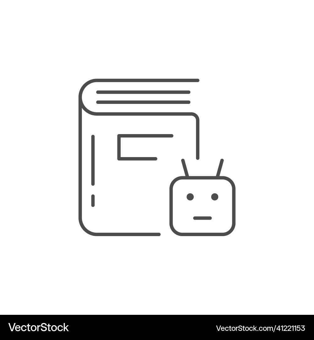 Machine learning line outline icon vector image