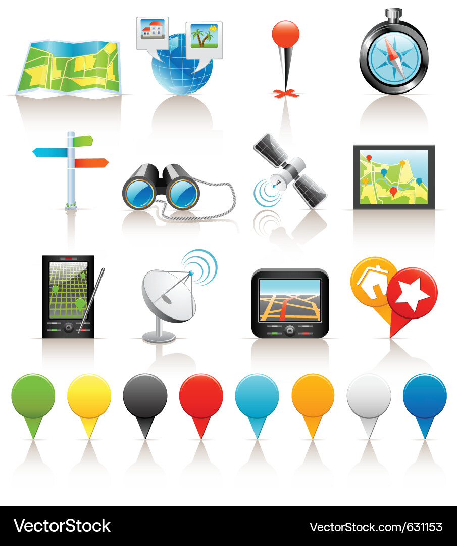 Navigation Icons Set vector image