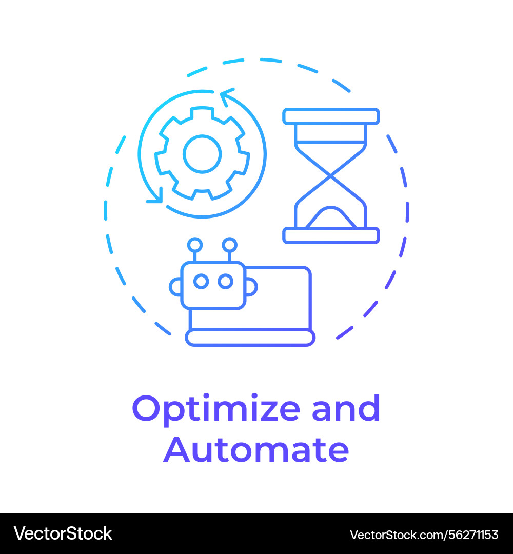 Optimize and automate blue gradient concept icon Optimize and automate blue gradient concept icon vector image