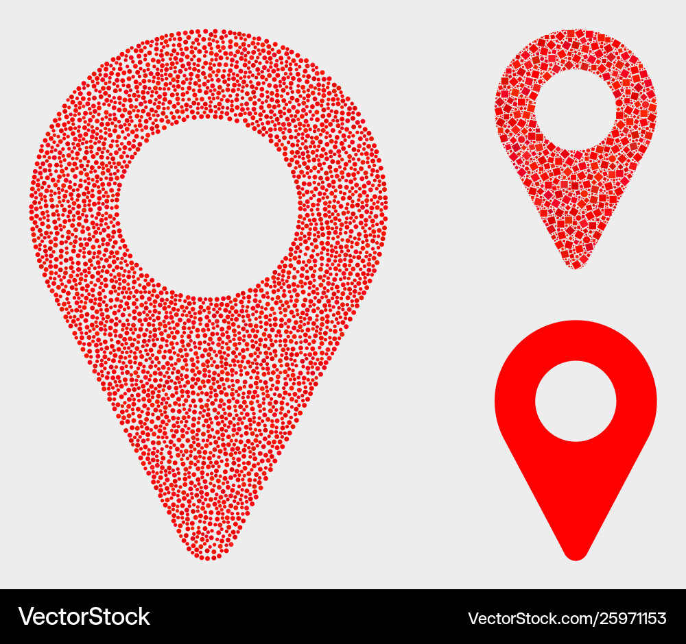 Pixelated map pointer icons Pixelated map pointer icons vector image