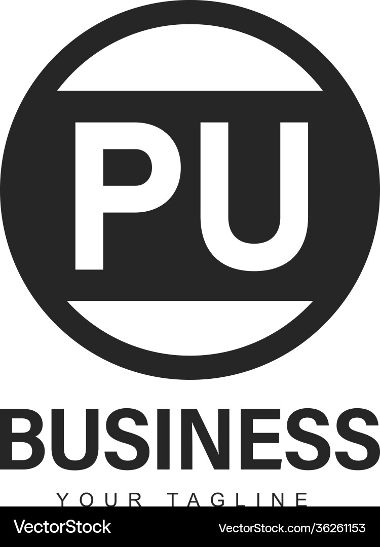 Pu initial a logo design with abstract style Vector Image