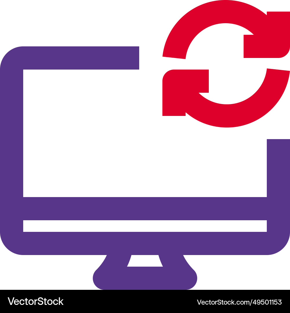 Repeating task or process on desktop computer vector image