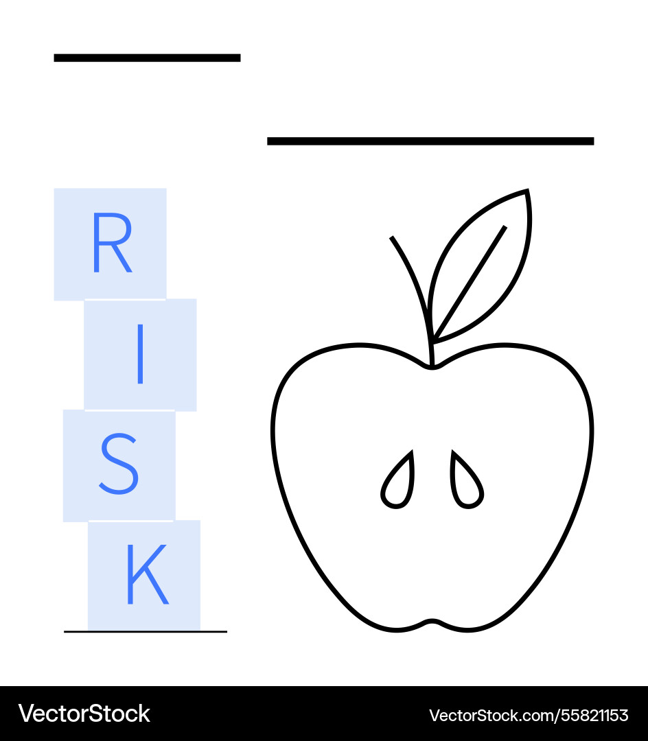 Risk concept with stacked blocks and abstract Risk concept with stacked blocks and abstract vector image