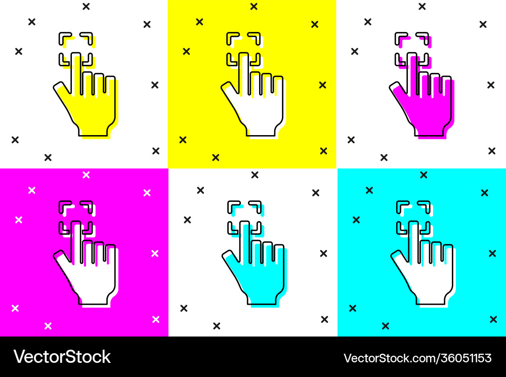 Set fingerprint icon isolated on color background Set fingerprint icon isolated on color background vector image