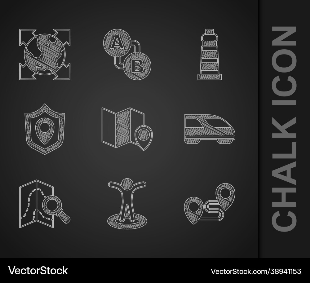 Set folded map with location marker Vector Image