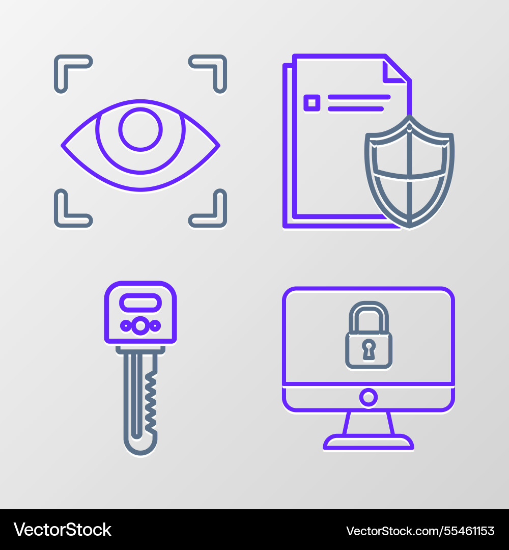 Set line lock on computer monitor screen key Set line lock on computer monitor screen key vector image