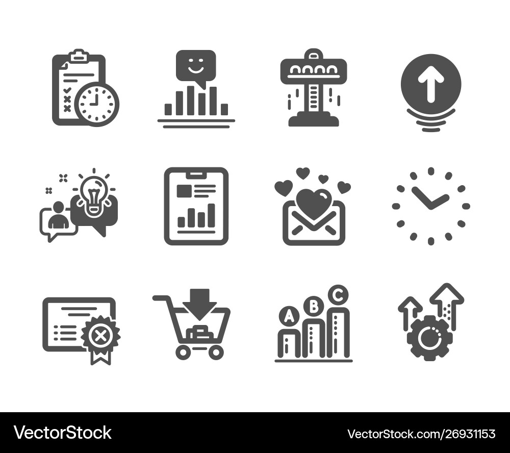 Set technology icons such as graph chart Vector Image
