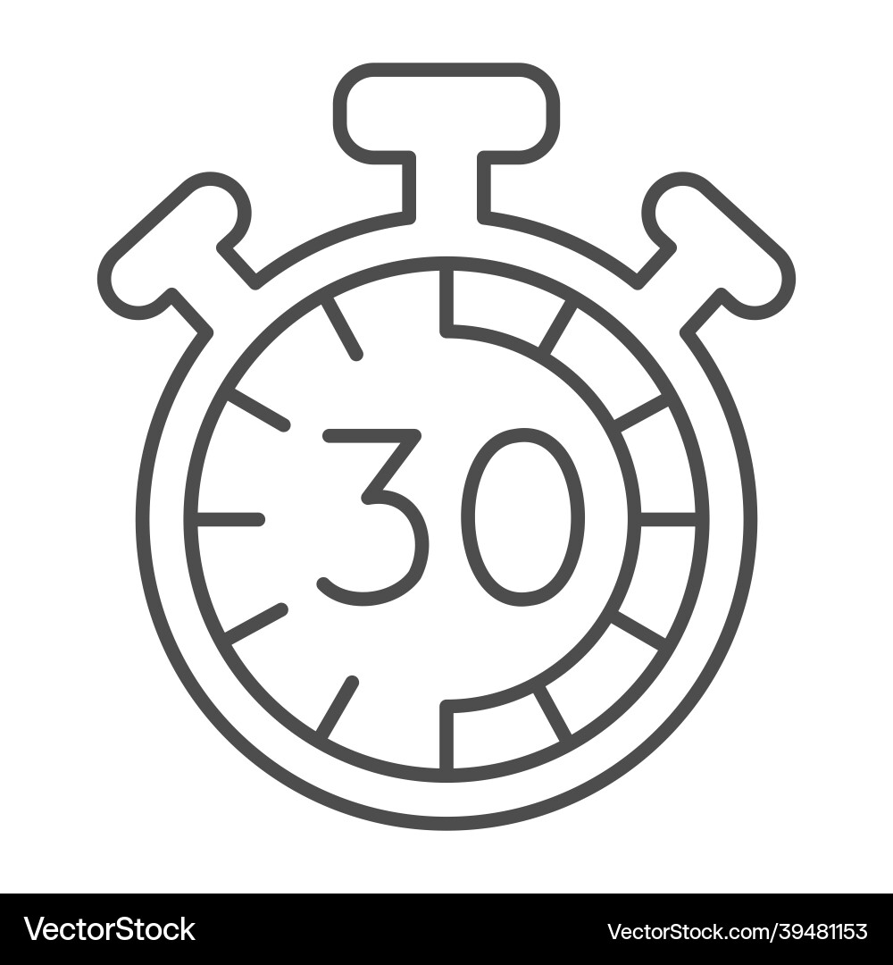 Stopwatch with buttons 30 seconds timer Stopwatch with buttons 30 seconds timer vector image