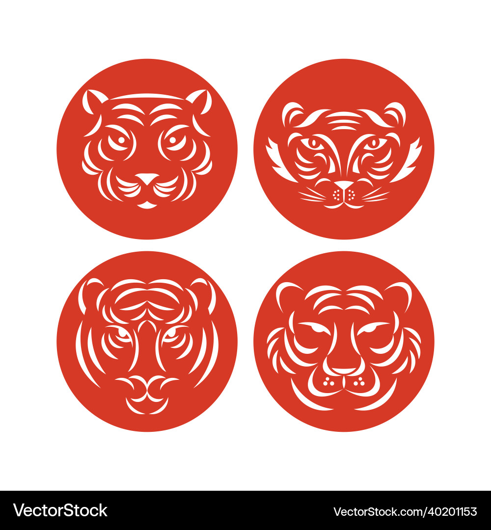 Tigers logo design year of the tiger Tigers logo design year of the tiger vector image