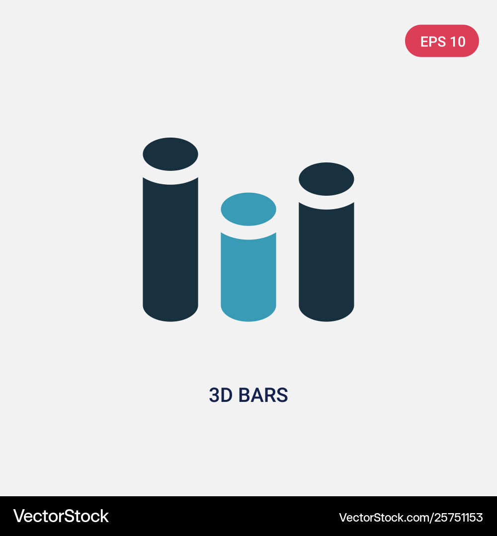 Two color 3d bars icon from user interface Two color 3d bars icon from user interface vector image
