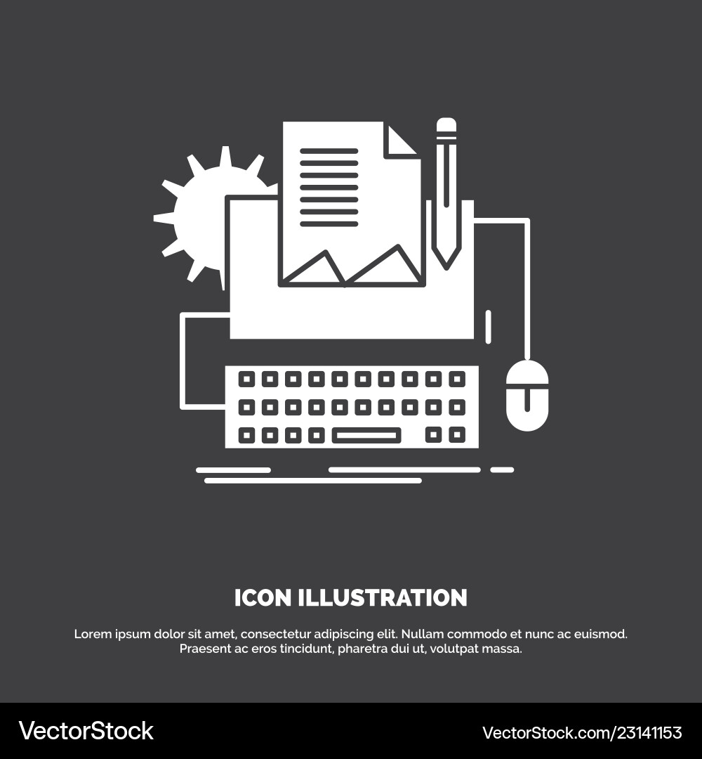 Type writer paper computer keyboard icon Type writer paper computer keyboard icon Vector Image