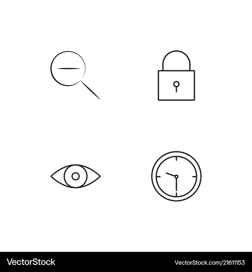 Web linear icons set simple outline vector image