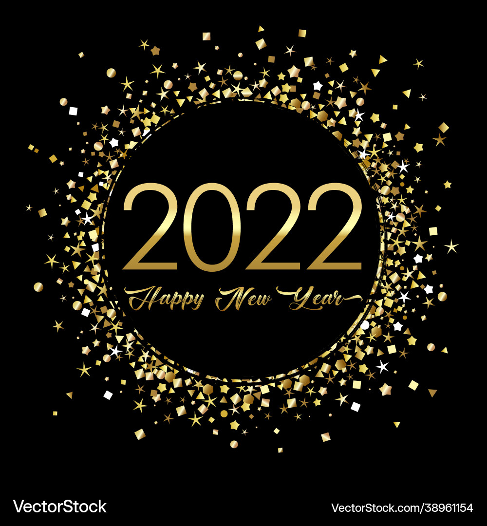 2022 schwarz kreis gold gitter confetti 2022 schwarz kreis gold gitter confetti vektorbild