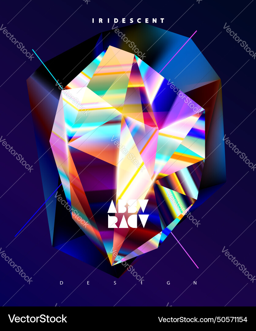 Abstract colorful background of gradient crystals Vector Image