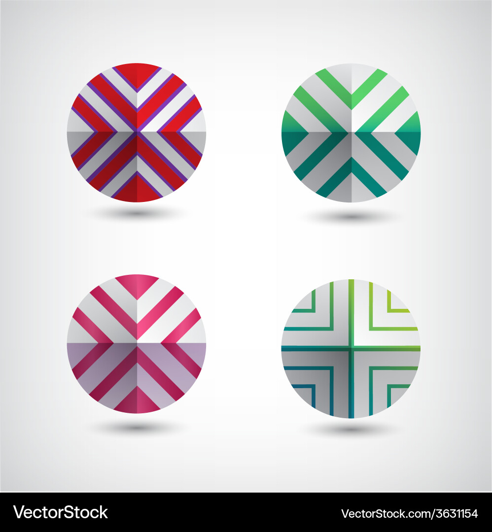 Abstract Round Icons Set vector image