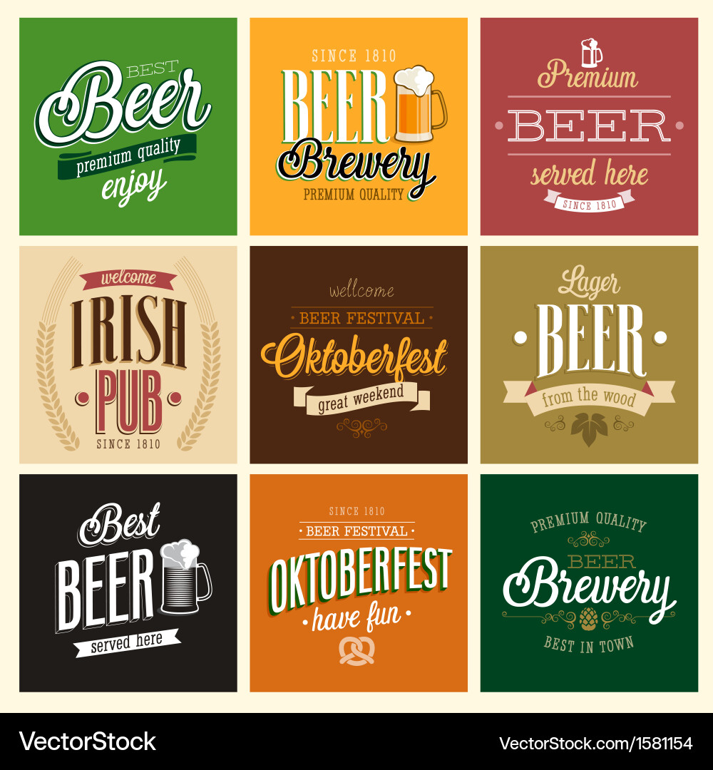 Beer set Royalty Free Vector Image - VectorStock