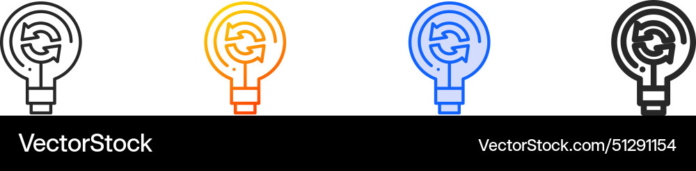 Bulb iconthin linear gradient blue stroke Vector Image