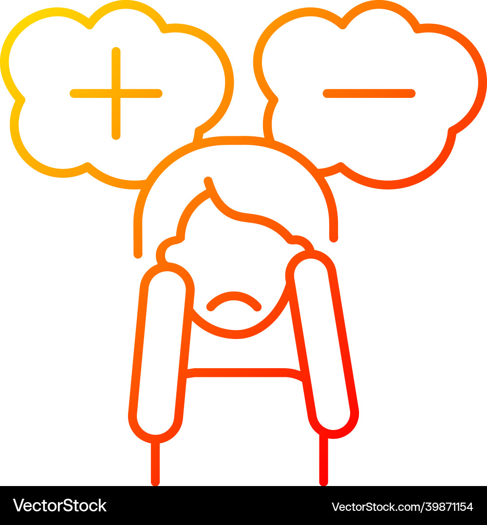 Consternation and perplexity gradient linear icon Consternation and perplexity gradient linear icon vector image
