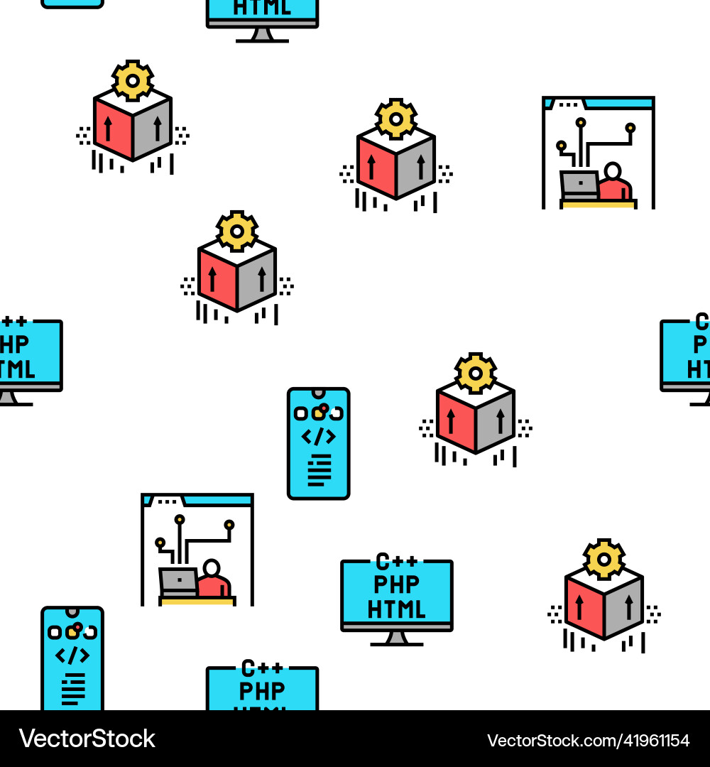 Dev code occupation seamless pattern Dev code occupation seamless pattern Vector Image
