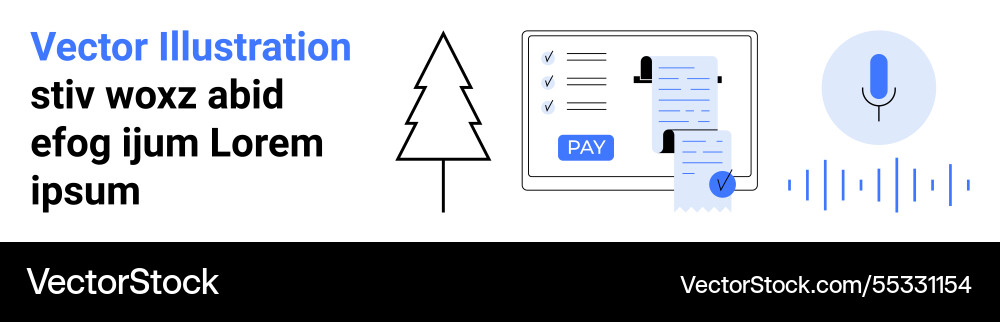 Digital payment process with checklist tree Digital payment process with checklist tree vector image