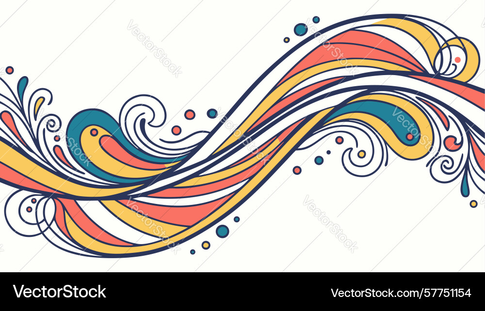 Dynamic colorful abstract ocean wave design Vector Image