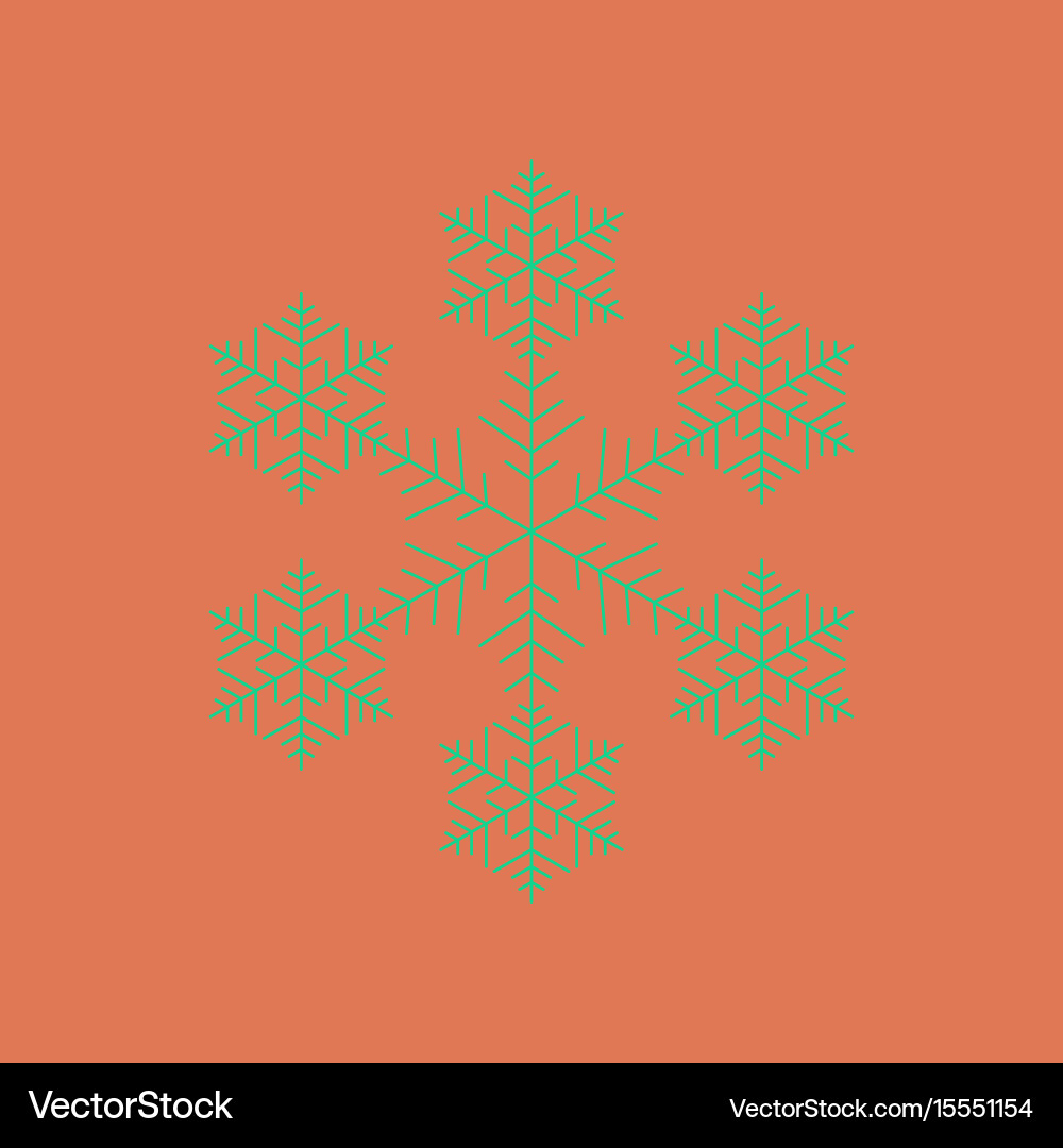 Flat on background of snowflake Vector Image