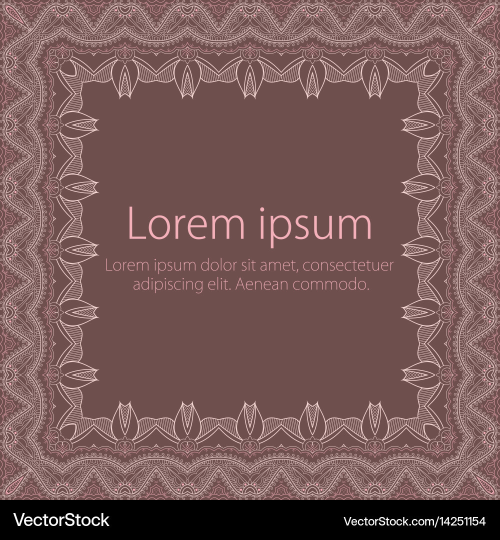 Floral Square Frame - Decorative Border Vector Image