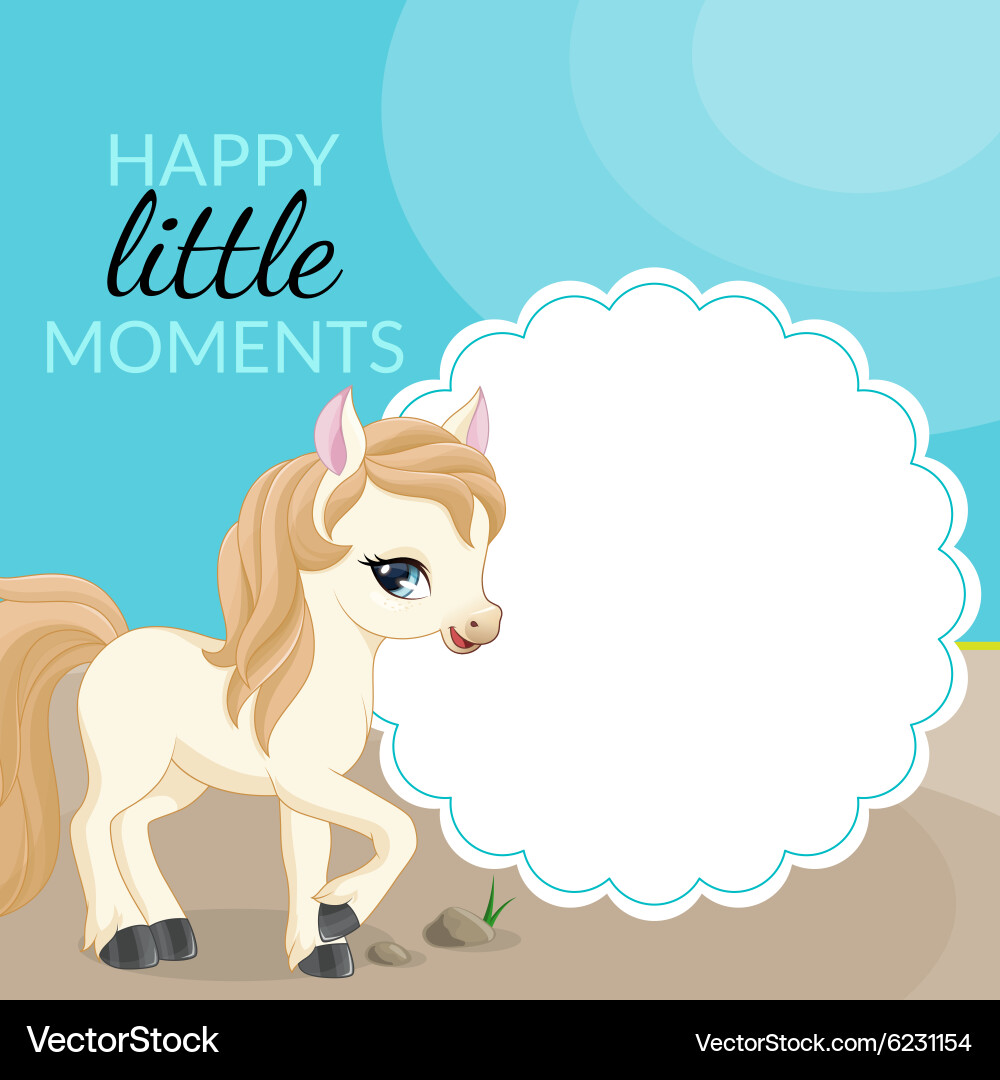 Frame with pony and place for text vector image