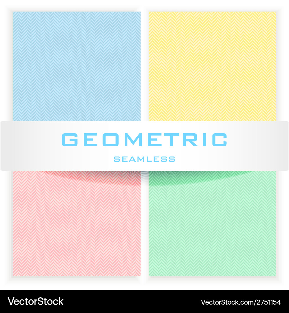 Herring bone seamless patterns set vector image