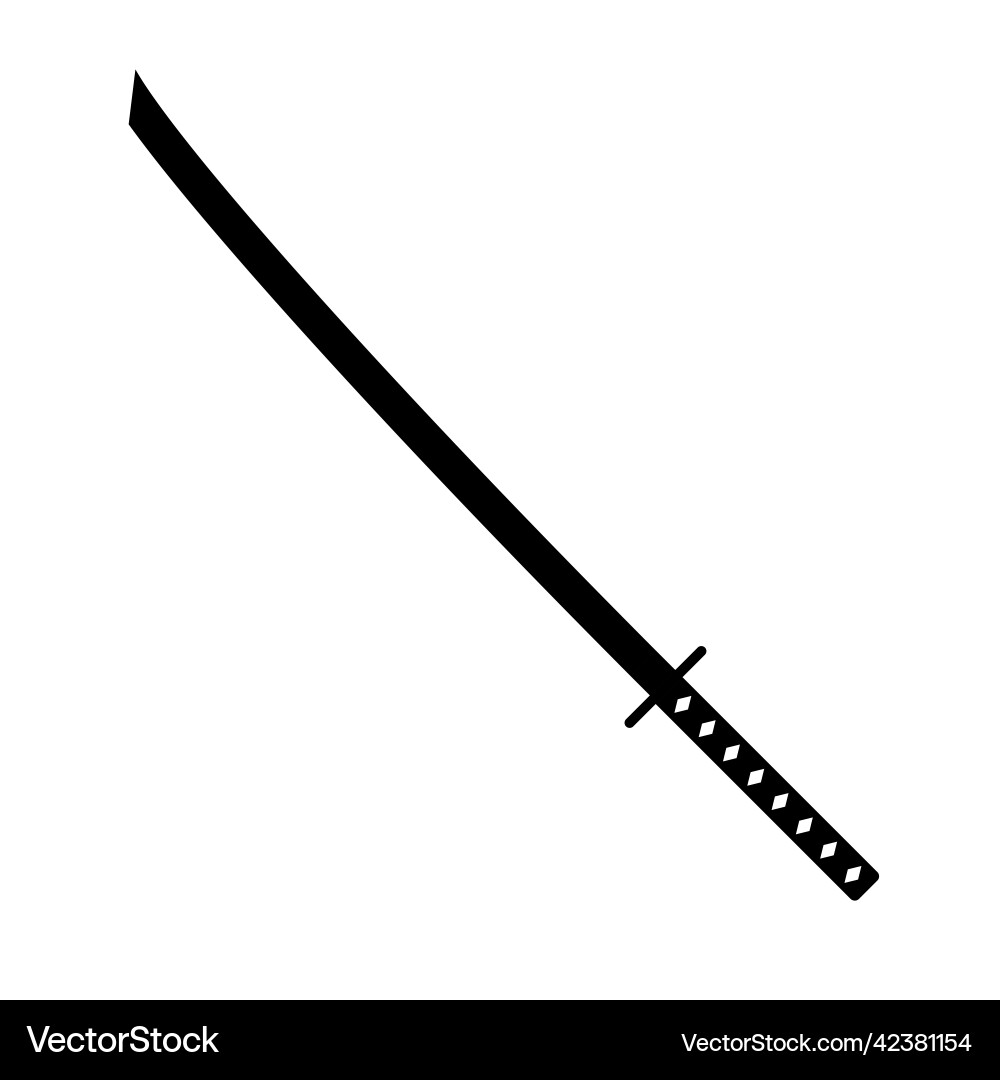 Katana black and white icon silhouette design Katana black and white icon silhouette design vector image
