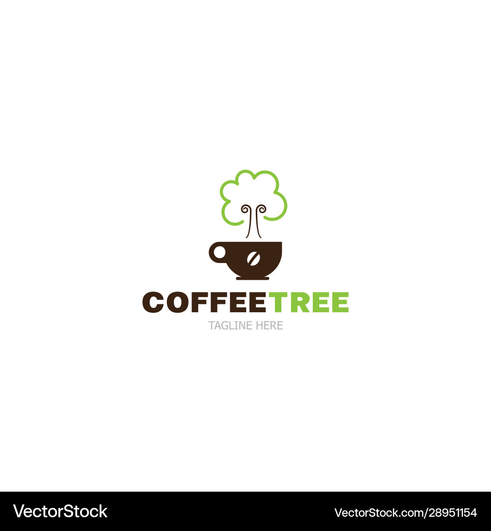 Logo template coffee tree vector image