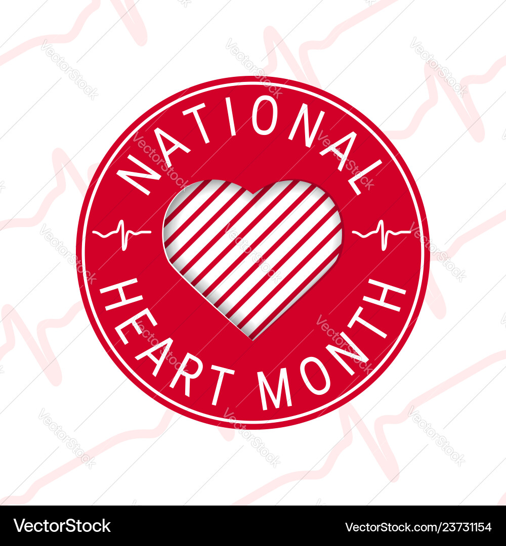 National heart month concept in flat style National heart month concept in flat style vector image