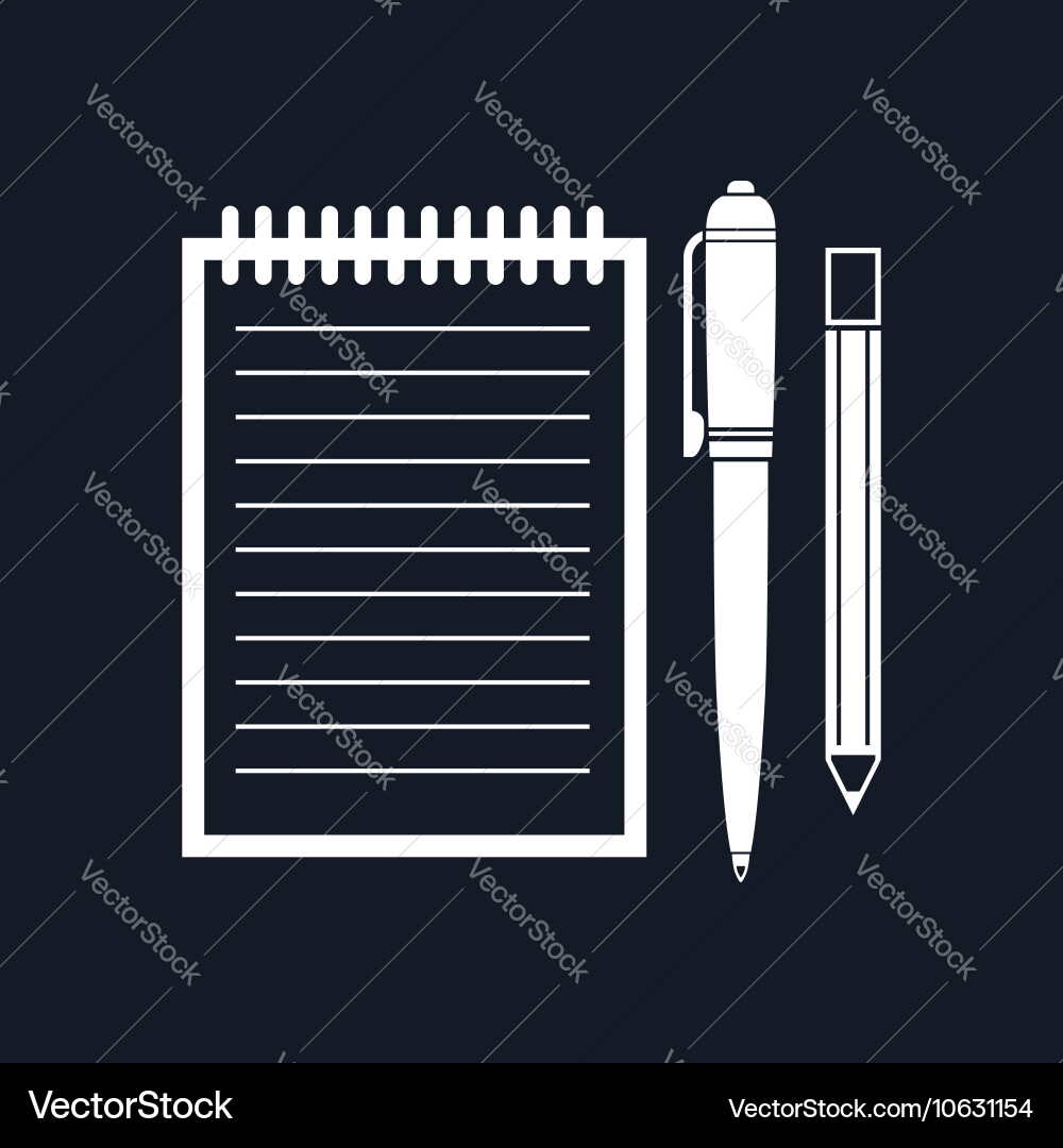 Notebook isolated on black background vector image