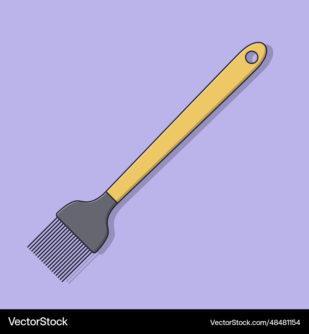 Pastry brush icon with outline for design element Vector Image