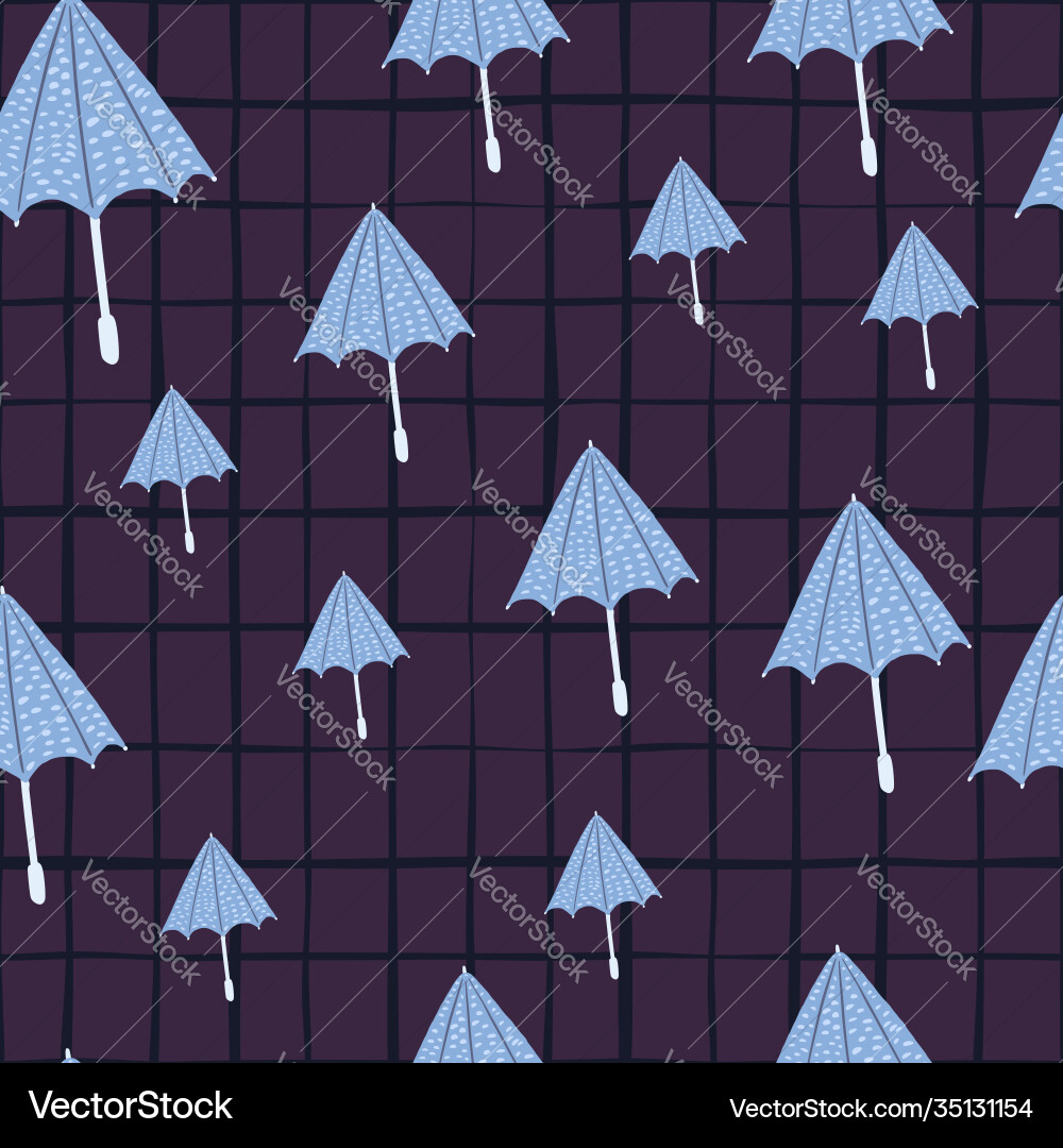 Random seamless pattern with blue umbrellas Random seamless pattern with blue umbrellas vector image