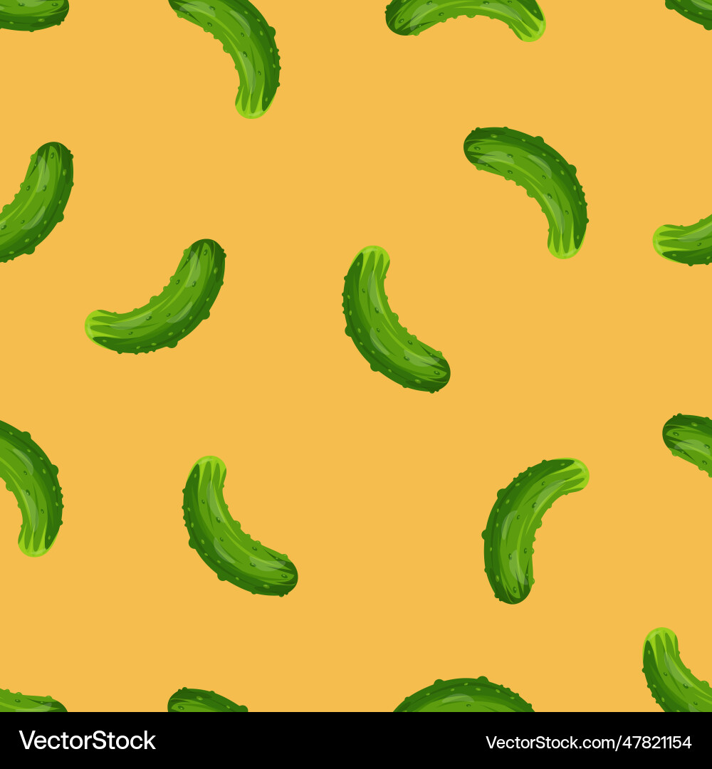 Seamless pattern with a green cucumber Seamless pattern with a green cucumber vector image