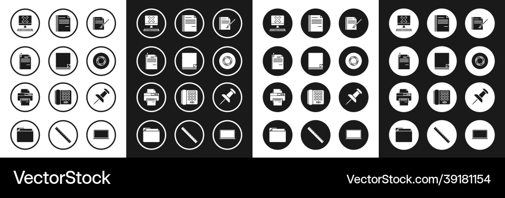 Set blank notebook and pen file document paper Set blank notebook and pen file document paper vector image