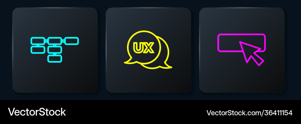 Set line site map ui or ux design and black Set line site map ui or ux design and black vector image