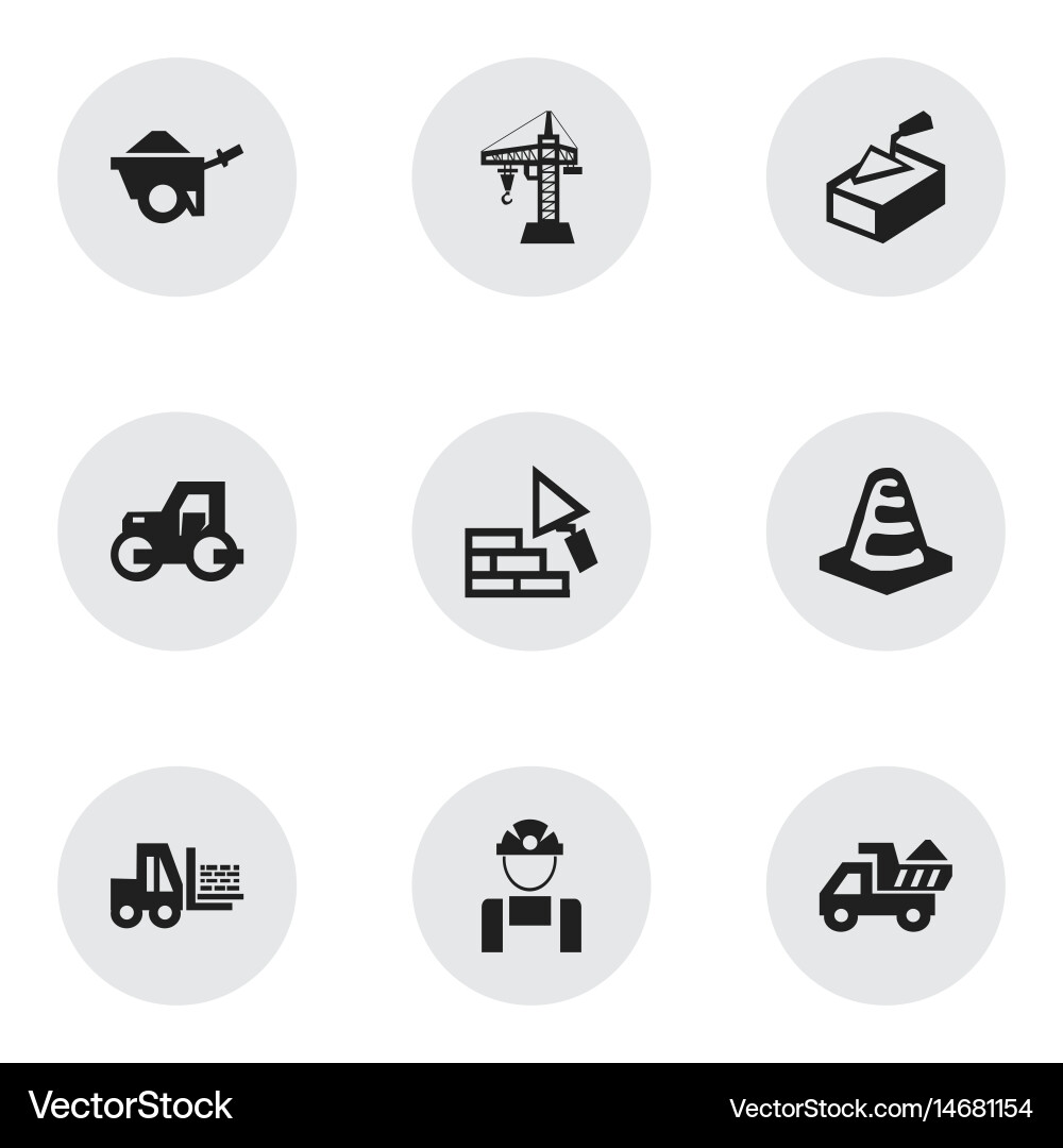 Set of 9 editable structure icons includes vector image