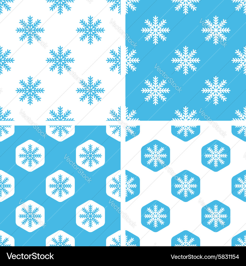 Snowflake patterns set vector image
