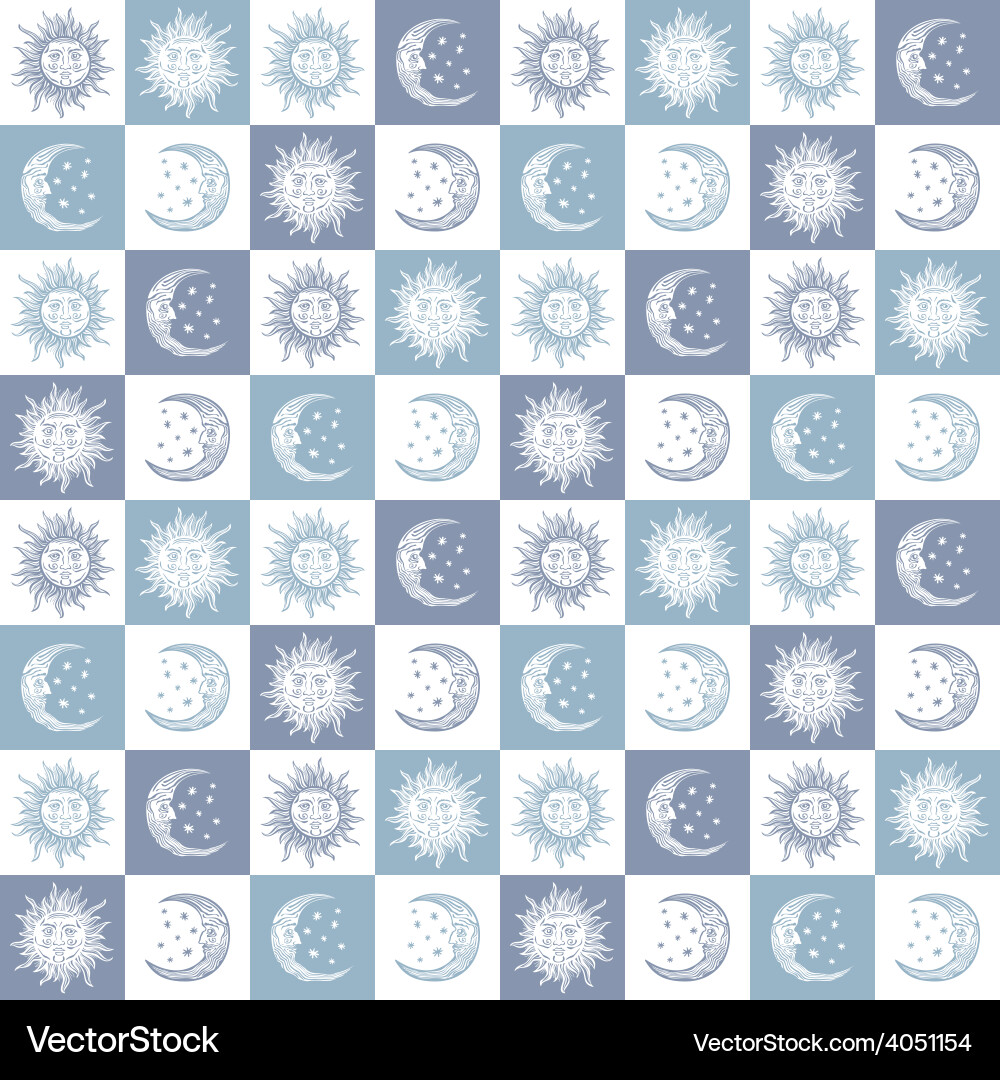 Sun and moon pattern Vector Image