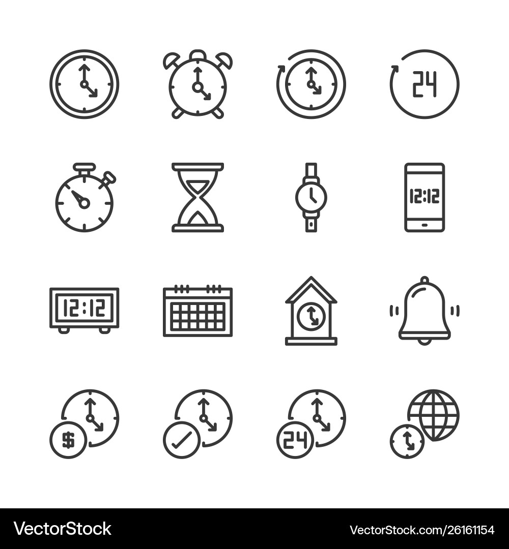 Time and clock icon set Time and clock icon set vector image