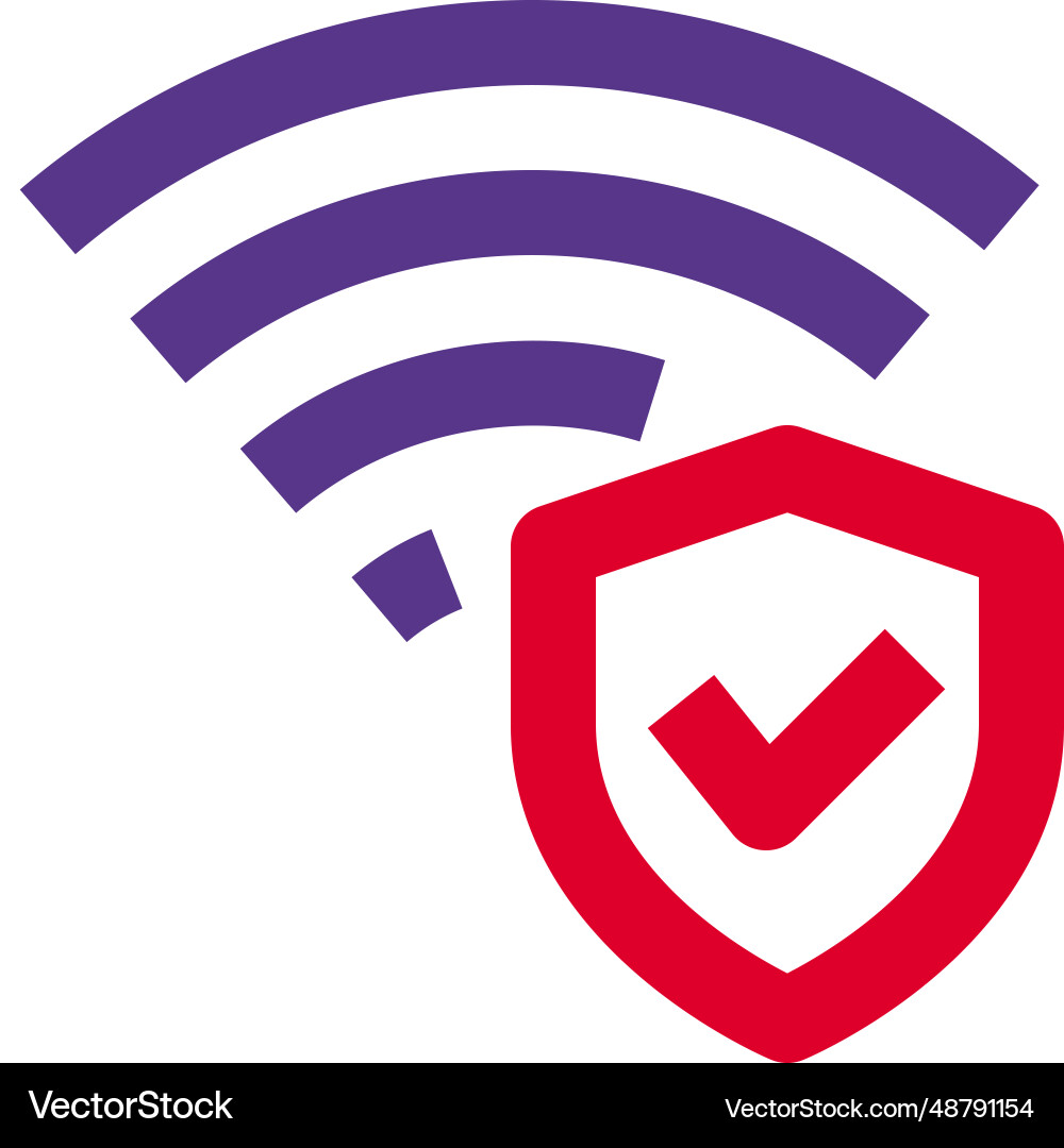 Wireless internet connection with lock protection Vector Image